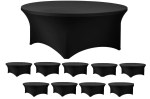  Black Color 10 Pack Round Table Covers