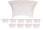 White Color 10 Pack Round Table Covers