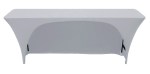 Silver Color 18 x 72 Training Table Cover with Open Back 