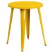 Yellow  Industrial Metal 24 Inch Round Table